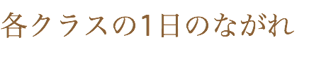 各クラスの1日のながれ